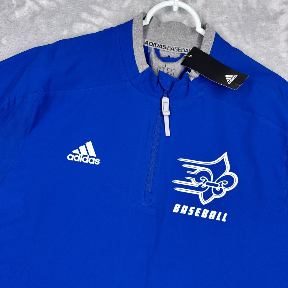 ADIDAS Fielders Choice 2.0 Cage Jacket Mens L Convertible 1/4 Zip Baseball Blue